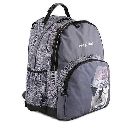 Backpack Teo Jasmin grey 45 CM - 2 cpt 