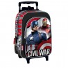Sac à dos à roulettes maternelle Captain America Civil War 37 CM trolley - Cartable Avengers