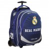 Sac à dos à roulettes 47 CM Real Madrid Blue Haut de gamme - 2 cpt - Trolley Cartable