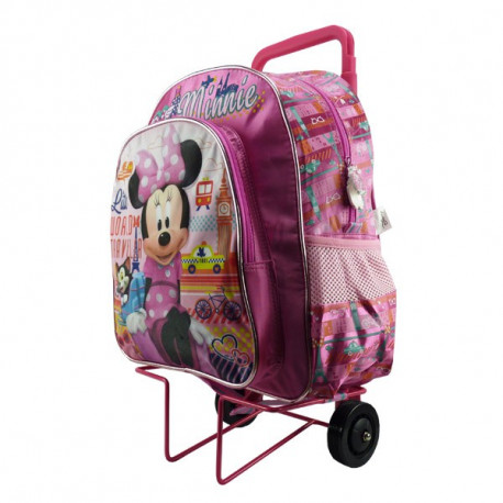 Mochila con ruedas Minnie rosa 40 CM - Trolley escolar