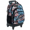 Sac à dos à roulettes Graffiti 45 cm Haut de gamme - 3 cpt - Cartable