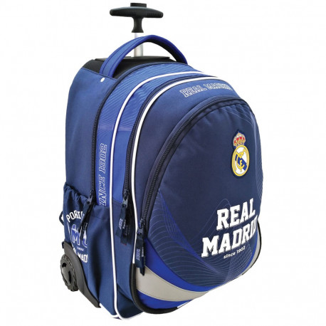 Sac à dos à roulettes 47 CM Real Madrid Basic Haut de gamme - 2 cpt - Trolley Cartable