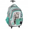Sac à dos à roulettes Chaton Vert 45 CM Studio Pets trolley - Cartable