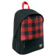Checkerboard red and black 43 CM - 2 cpt backpack