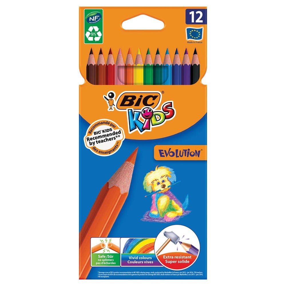 Editor Hacer artillería Cobertura de niños de 12 lápices de colores bic