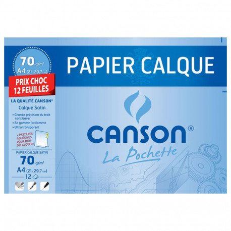 Papier calque CANSON 12 feuilles A4 70g
