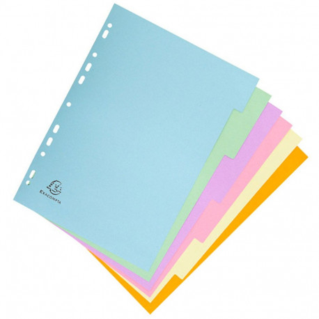 A4 6-position pastel-coloured high card interlayers