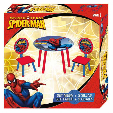 spiderman table and 2 chairs