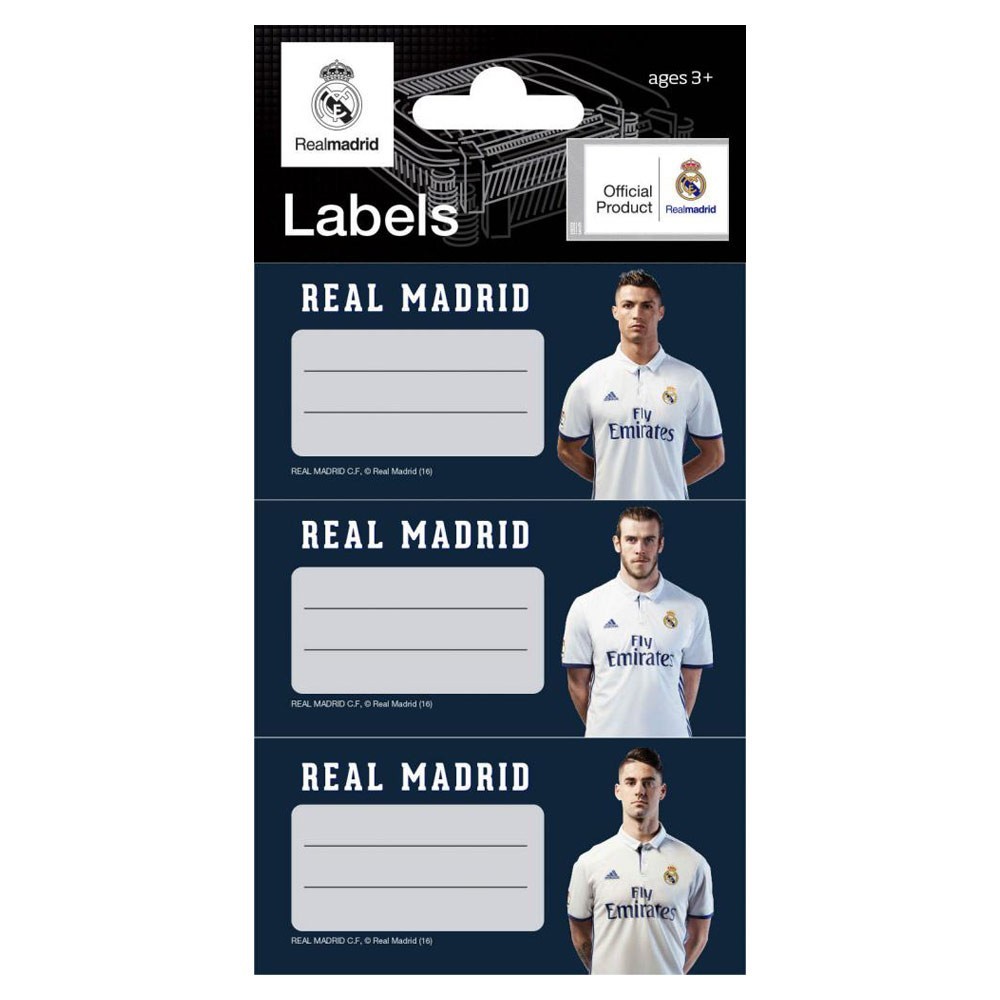 Lote de 9 etiquetas del Real Madrid