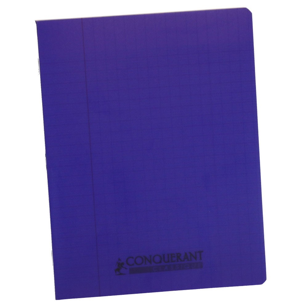 Cahier Séyès / Grands carreaux Polypro Bleu - 96 pages - 240 x 320 mm  CONQUERANT Fournitures scolaires