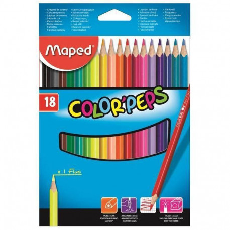 Pochette de 18 crayons de couleur MAPED Color'Peps