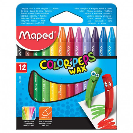 Pocket of 18 color crayons MAPED Color'Peps
