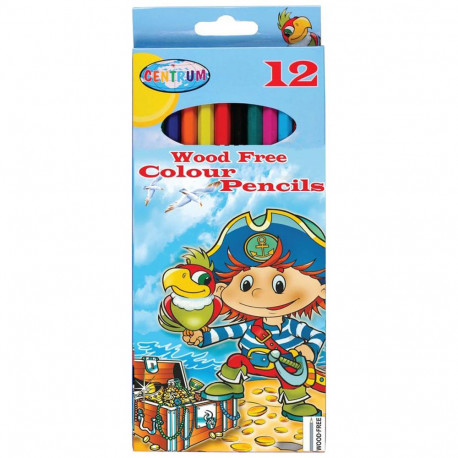 Pochette de 12 crayons de couleur en plastique PIRATE
