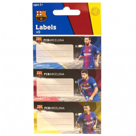 Lote de 9 etiquetas del FC Barcelona