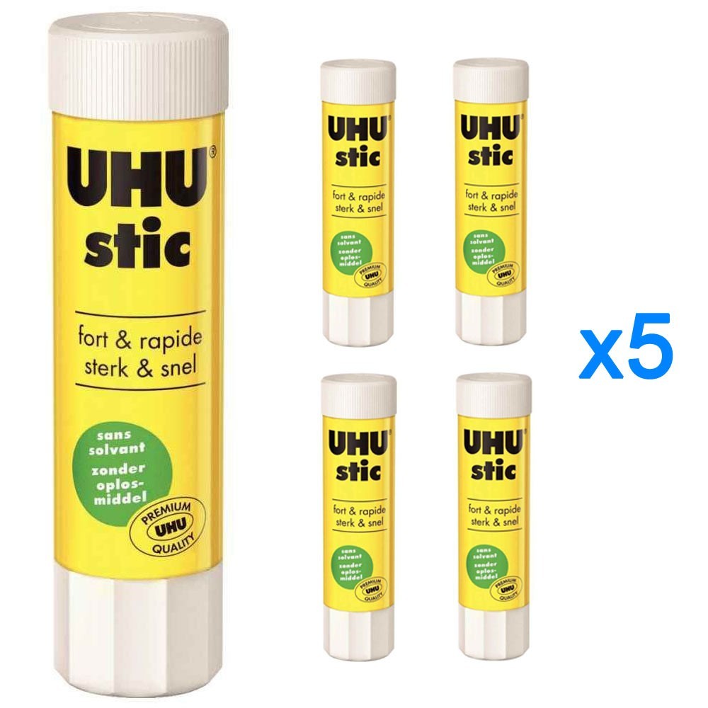 Lot de 6 Maxi Bâtons de colle blanche UHU 21g de UHU , Colles, sprays et  bidons : Rentreediscount