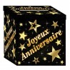 Urne Joyeux Anniversaire noire et dorée