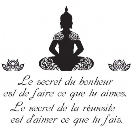 Sticker citation Bouddha - Bonheur Réussite