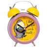 Réveil en métal Calimero Violet et Jaune 13 CM