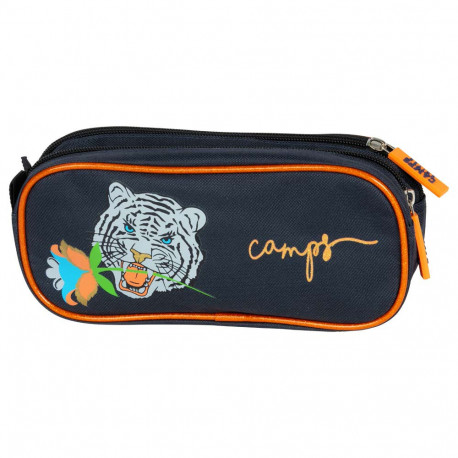 Trousse rectangulaire Camps United Tigre Girl 22 CM - 2 Compartiments