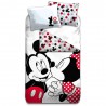 Parure housse de couette Mickey et Minnie 140x200 cm et Taie d'oreiller