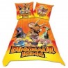 Parure housse de couette coton Dinosaur King 140x200 cm et Taie d'oreiller