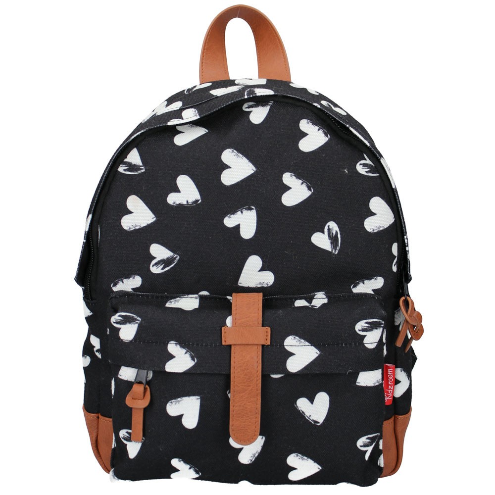 Courage Au Cœur Et Sac à Dos Sac à dos maternelle Noir et blanc 31 CM Coeur