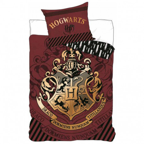 Cubierta de edredón de algodón Harry Potter Hogwarts 140x200 cm con almohada taie