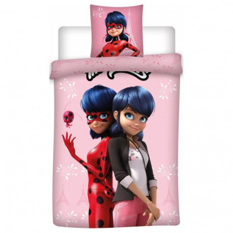Ladybug Miraculous 140x200 cm cotton duvet cover and pillow taie