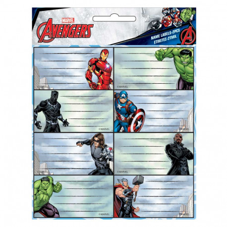 Lot de 16 étiquettes Avengers