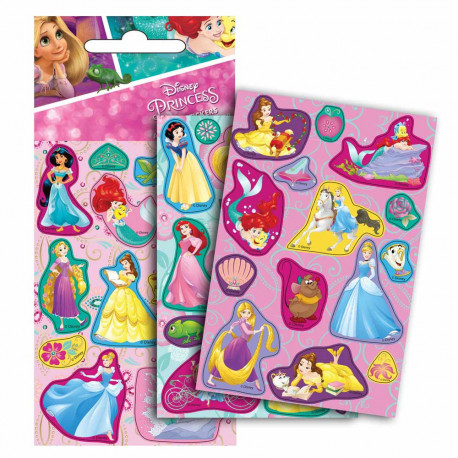 Set di 12 adesivi brillanti per principesse Disney