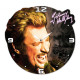 Horloge en bois Johnny Hallyday Visage