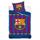 FC Barcelona Stripes 140x200 cm copripiumino in cotone e Pillow Taie