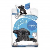 Husky and Kitten 140x200 cm cotton duvet cover and pillow taie
