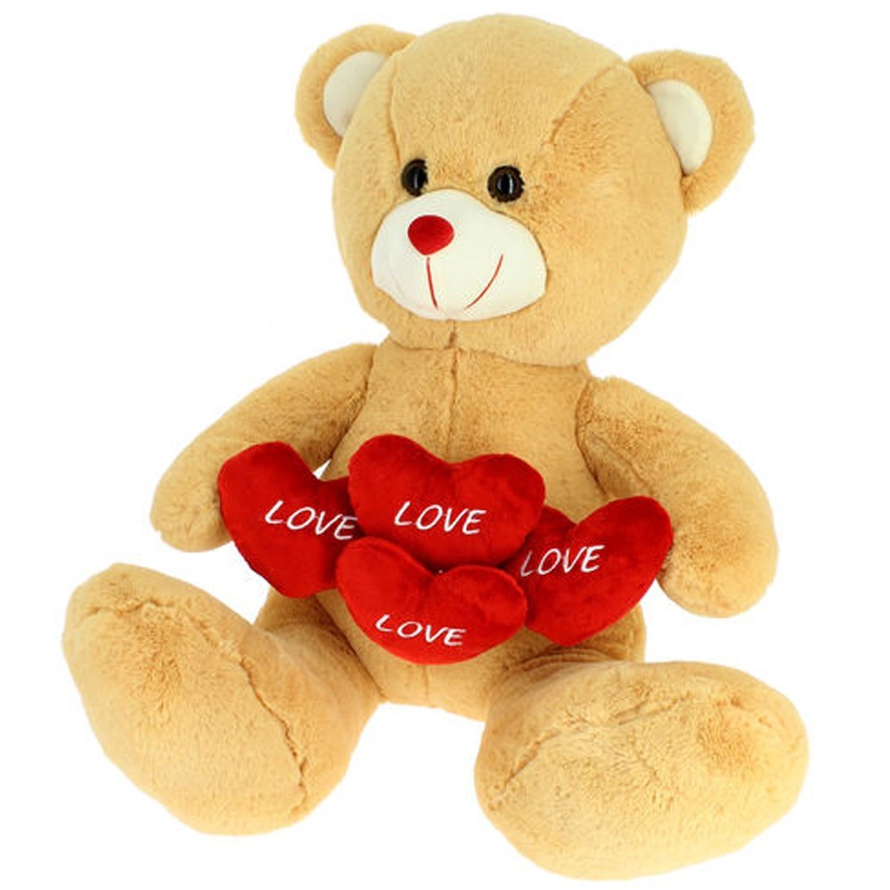 Ours en peluche Saint Valentin je t'aime marron 24 cm - Ours en peluche  avec coeur
