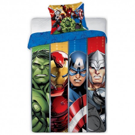 Parure housse de couette Avengers Heroes 140x200 cm et Taie d'oreiller