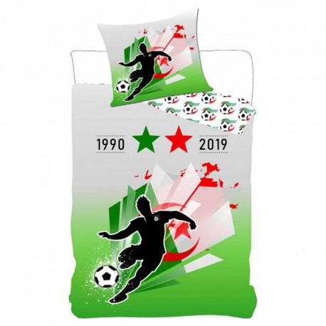 Bettbedecke Algerie 2 Sterne 140x200 cm und Kissenbezug Fußball