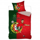 Portugal duvet cover adornment 2 Stars 140x200 cm and Football Pillow Taie