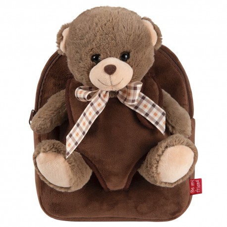 Sac à dos maternelle Animal Peluche 25 CM - Réversible