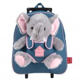 Sac à dos à roulettes maternelle Animal Peluche 32 CM - Trolley