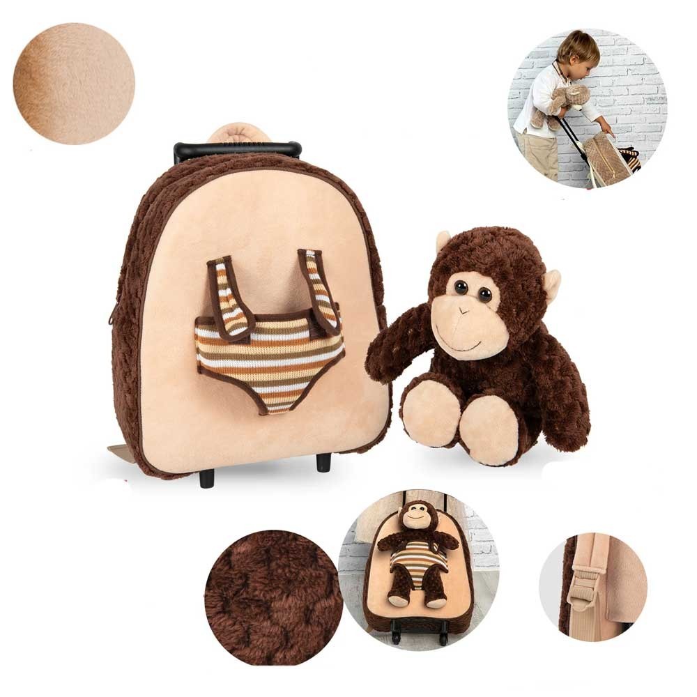 Animal Peluche 32 CM Maternal Wheeled Backpack - Trolley