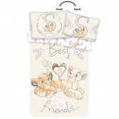 Parure housse de couette coton Le Roi Lion Best Friends 100x135 cm et Taie d'oreiller