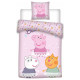 Parure housse de couette Peppa Pig 140x200 cm et Taie d'oreiller