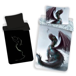 Funda nórdica de algodón Dragons 140x200 cm con Funda almohada