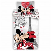 Minnie and Mickey Paris 140x200 cm cotton duvet cover and Pillow Taie