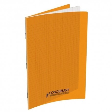 Cahier A4 grands carreaux polypro jaune 96 pages