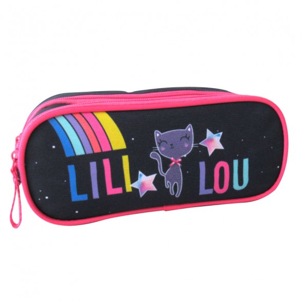 Trousse Lililou Chat Rainbow 23 CM 2 Cpt