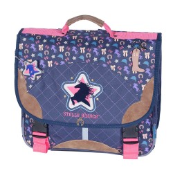 Satchel STALLA BIANCA Marine Etoile Cheval 38 CM