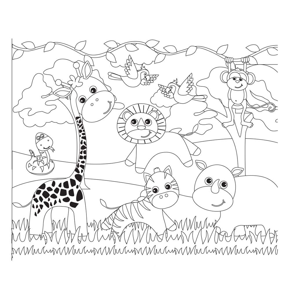 Puzzle Animales 24 41x28 cm con 3 dibujos para colorear