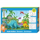 Puzzle Animals 24 pezzi 41x28 cm con 3 colorazioni