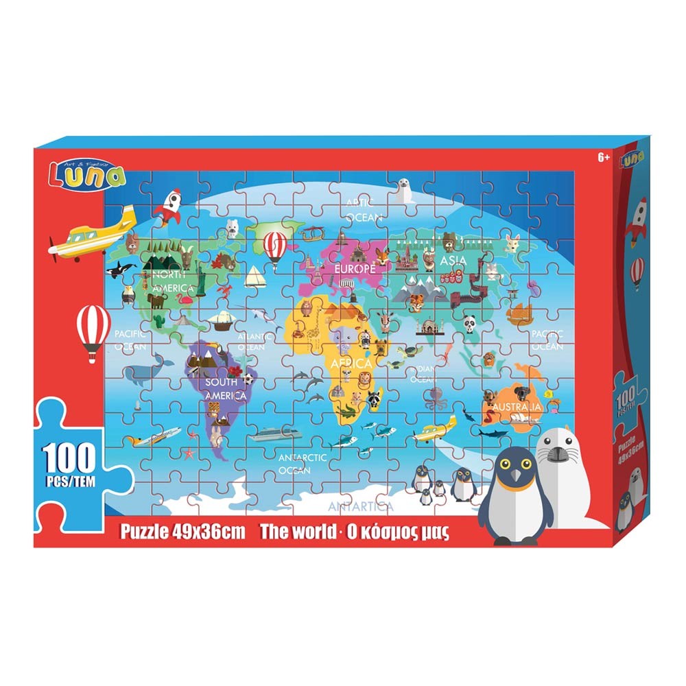 Puzzle Le monde 100 pièces - 49x36 cm